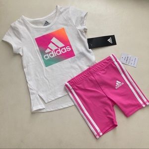 Adidas cute pink shorts set 2195